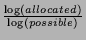 $\log(allocated)\over\log(possible)$