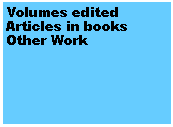 Text Box: Volumes editedArticles in booksOther Work